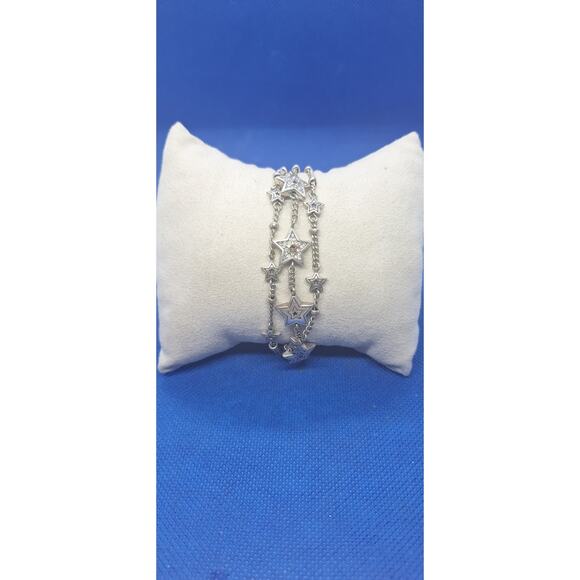 Brighton bracelet- silver w/ crystals- lobster claw closure- 7"-8" adjustable - Picture 1 of 6